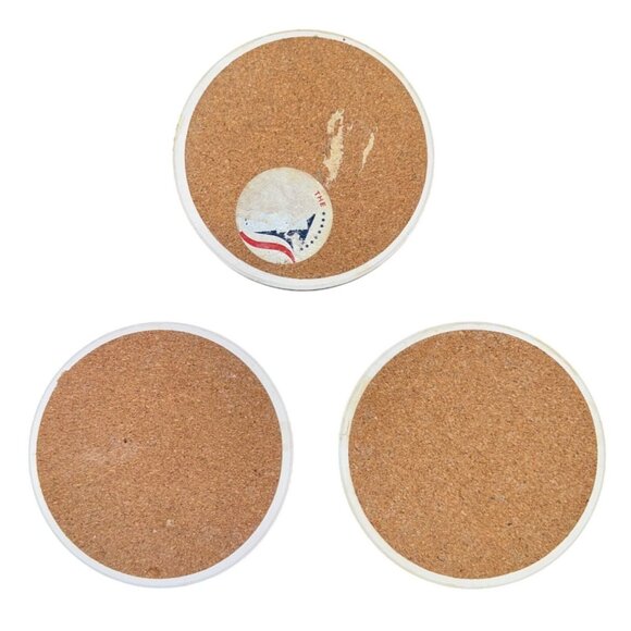 Floral Cork Coaster Set Of 3 "Scatter Kindness" 4 Inch Round - Picture 2 of 3